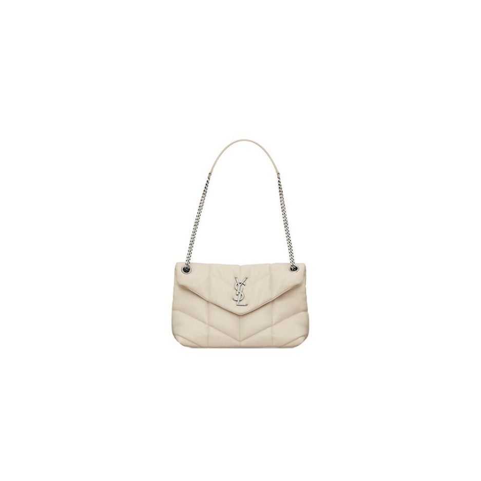 PUFFER SMALL CHAIN BAG IN QUILTED LAMBSKIN