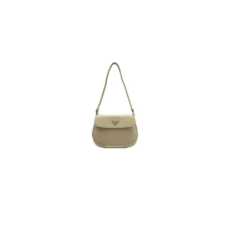 Small Prada Cleo brushed leather shoulder bag with flap