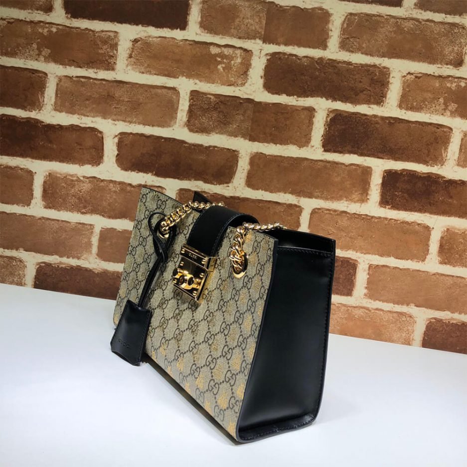 GG Padlock small GG bees shoulder bag - Image 3