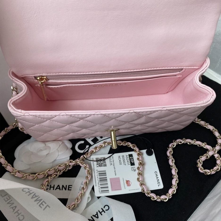 CHANEL Mini Classic Handbag With Top Handle - Image 8