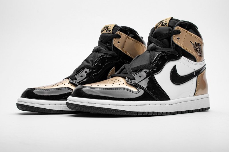 PK God Batch Air Jordan 1 Retro High NRG Patent Gold Toe 861428-007 - Image 4