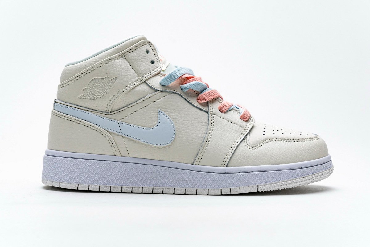 PKstockx Air Jordan 1 Mid Multi-Color Swoosh Phantom (GS) 555112-035 - Image 2