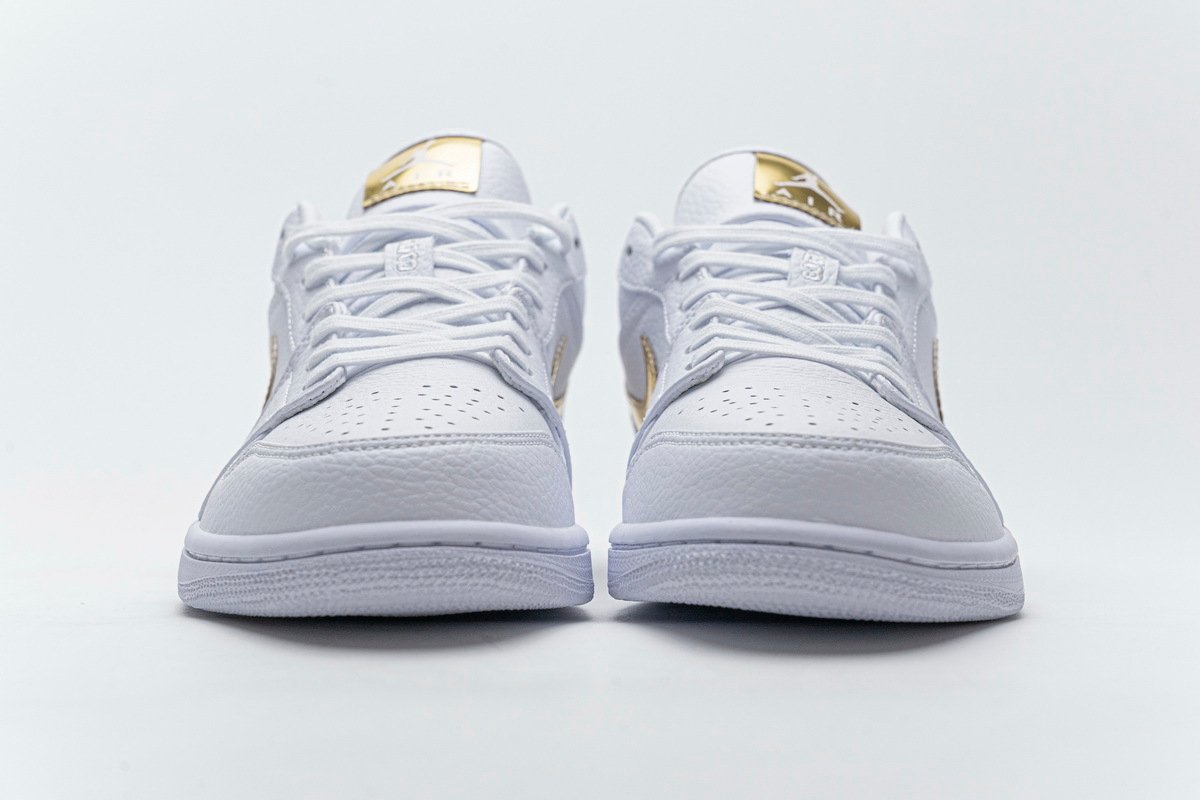 PKstockx Air Jordan 1 Low White Metallic Gold (W) CZ4776-100 - Image 3