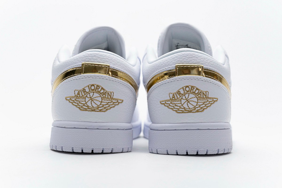 PKstockx Air Jordan 1 Low White Metallic Gold (W) CZ4776-100 - Image 4