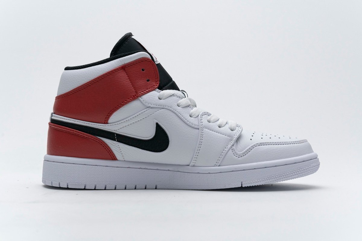 PKstockx Air Jordan 1 Mid White Black Gym Red 554724-116 - Image 2