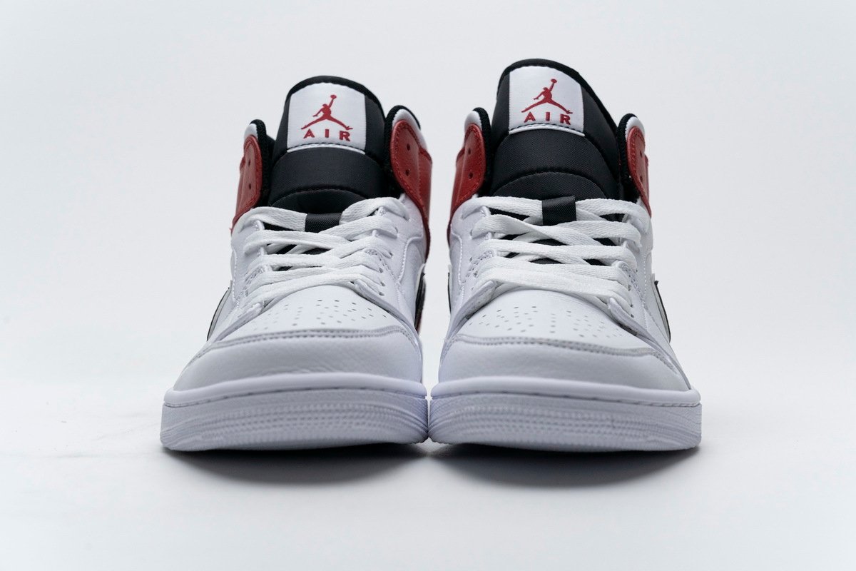 PKstockx Air Jordan 1 Mid White Black Gym Red 554724-116 - Image 3
