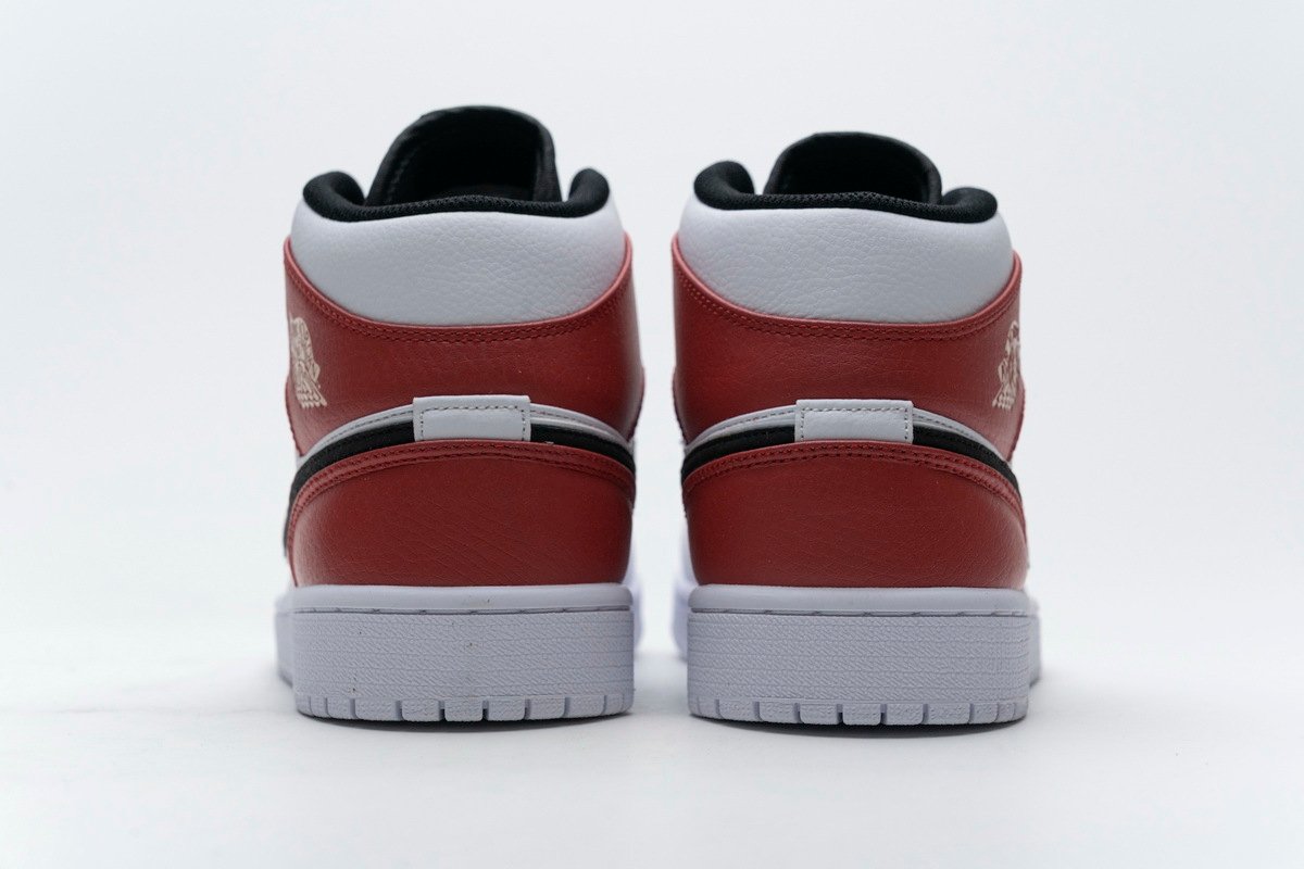 PKstockx Air Jordan 1 Mid White Black Gym Red 554724-116 - Image 4