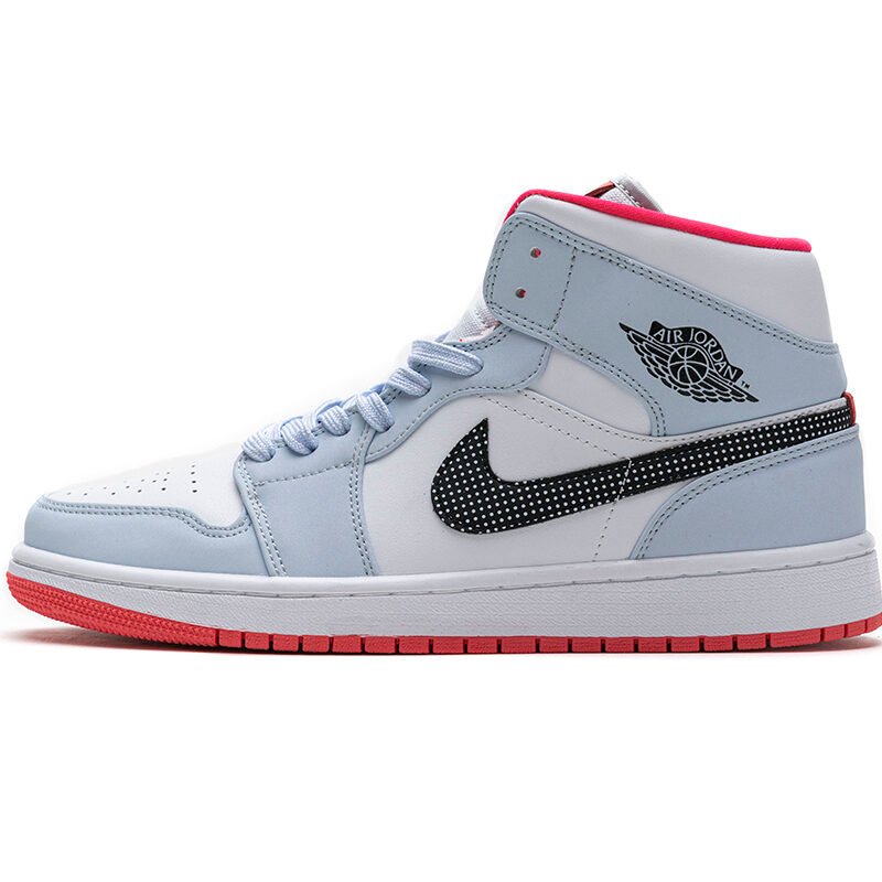 PKstockx Air Jordan 1 Mid Half Blue Polka Dot Swoosh (GS) 555112-400