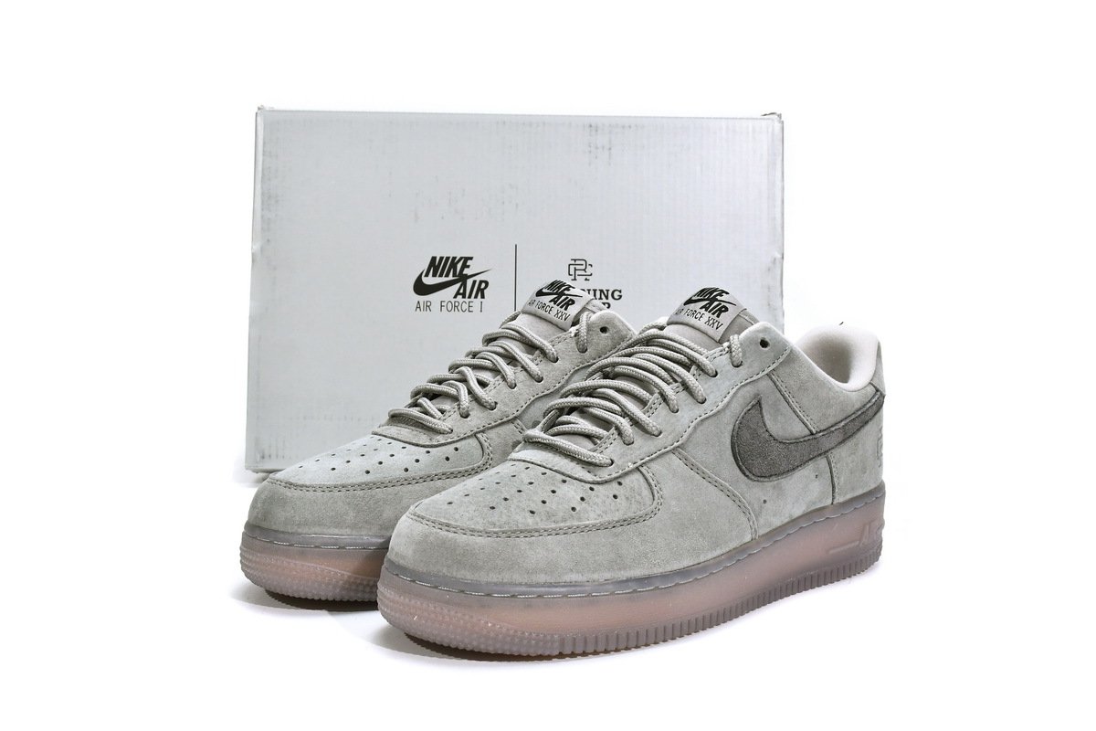 PK Reigning Champ x Nike Air Force 1 Low 07 LV8 Suede Light Grey/Black AA1117-118