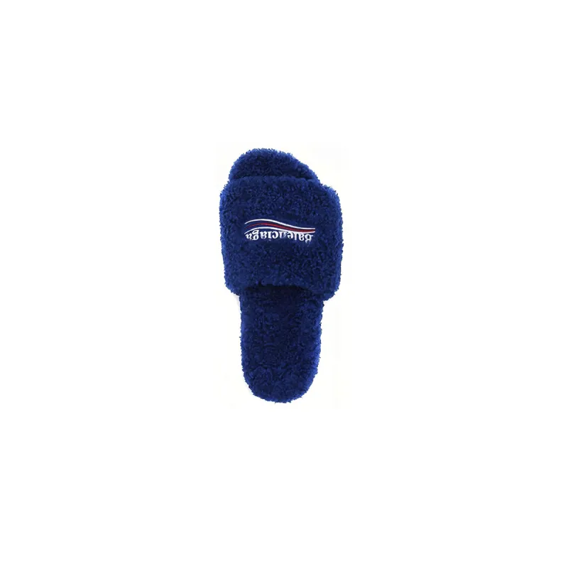 Balenciaga Furry Slide Blue - Image 3