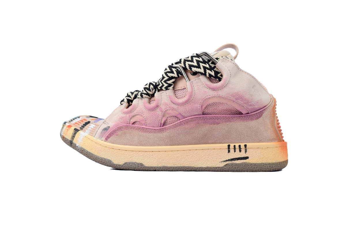 Gallery Dept. x Lanvin Curb Light Sneakers 'Paint Drip - Pale Pink'