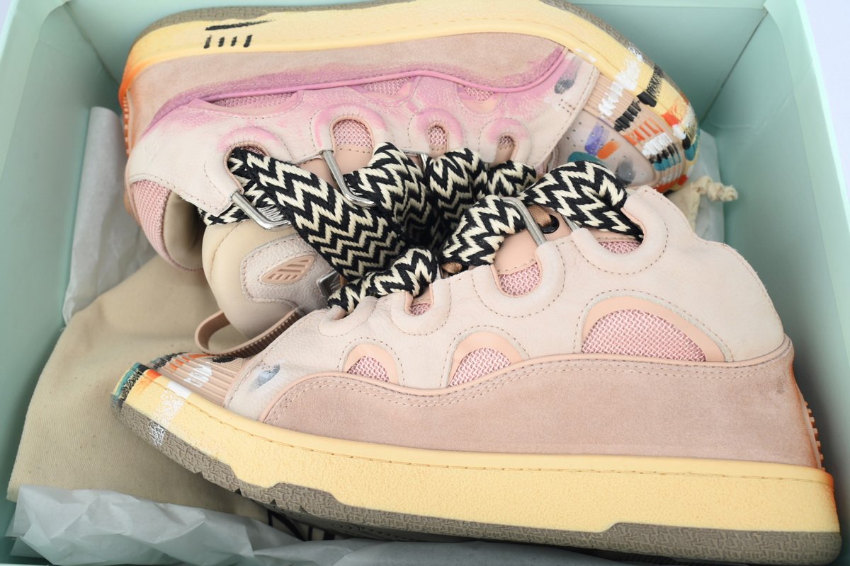 Gallery Dept. x Lanvin Curb Light Sneakers 'Paint Drip - Pale Pink' - Image 10