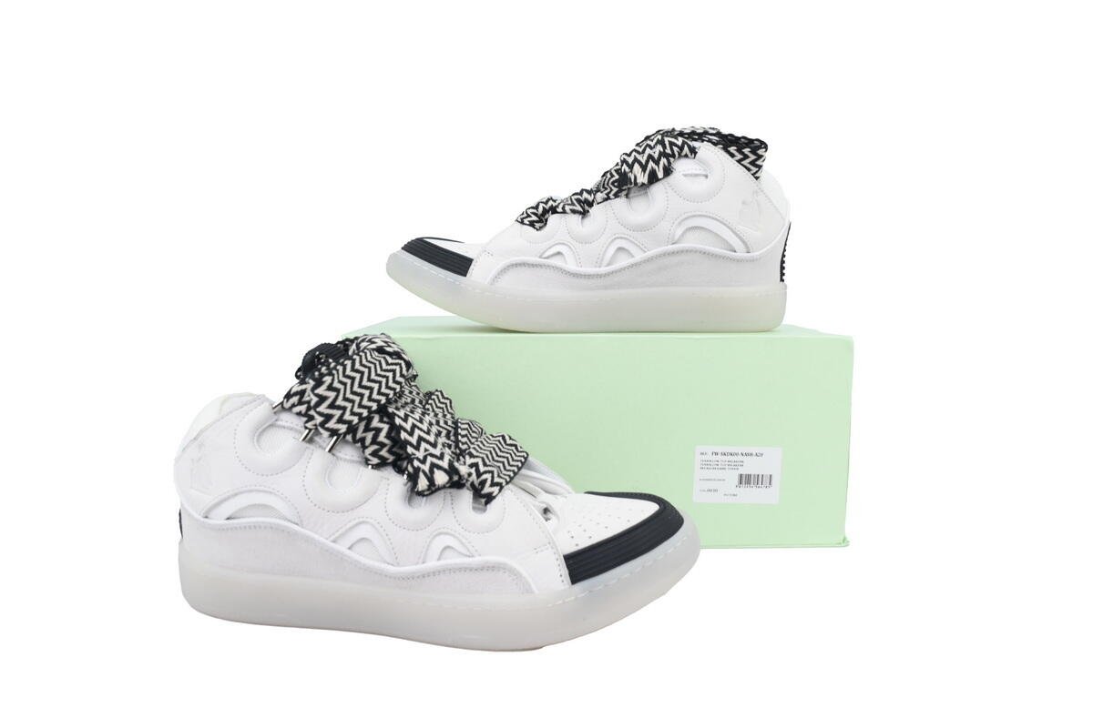 Lanvin Curb Sneakers White Black - Image 11
