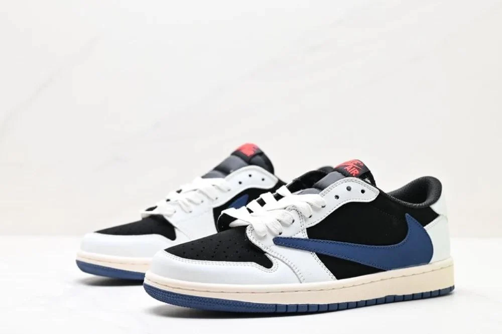 LJR Batch Travis Scott x Air Jordan 1 Low White black blue - Image 2