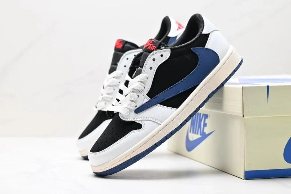 LJR Batch Travis Scott x Air Jordan 1 Low White black blue - Image 6