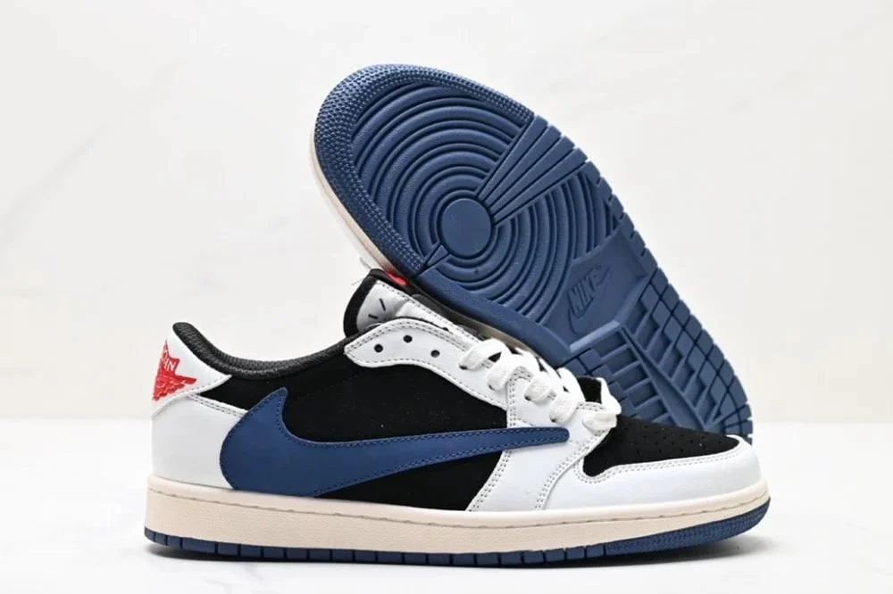 LJR Batch Travis Scott x Air Jordan 1 Low White black blue - Image 3