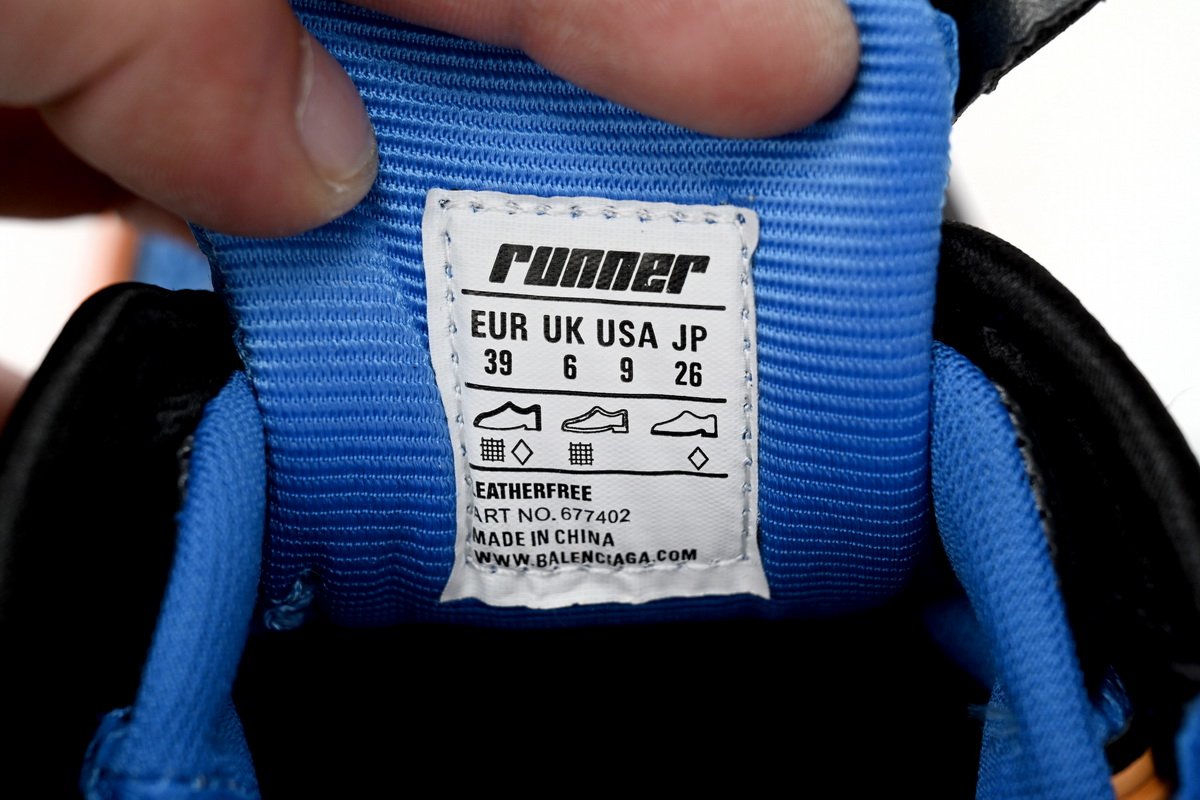 PK God Batch Balenciaga Runner Blue Yellow Black 677402 W3RB2 1120 - Image 9