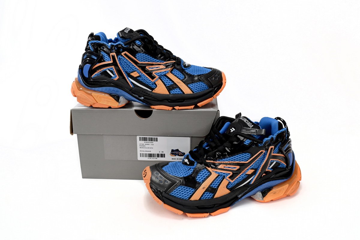 PK God Batch Balenciaga Runner Blue Yellow Black 677402 W3RB2 1120 - Image 13