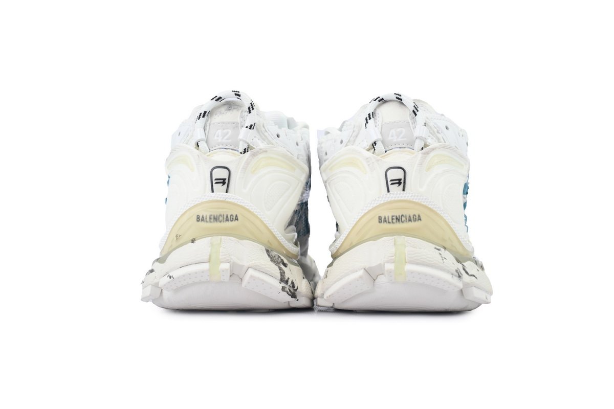 PK God Batch Balenciaga Runner Sneaker 'Graffiti - White Blue' 772774 W3RBQ 9040 - Image 3