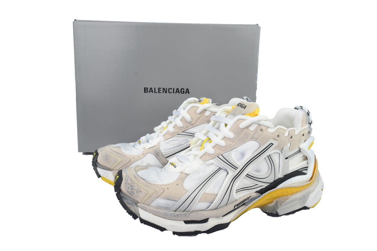 PK God Batch Balenciaga Runner Sneaker 'White Yellow' 772767 W3RNY 9170 - Image 12