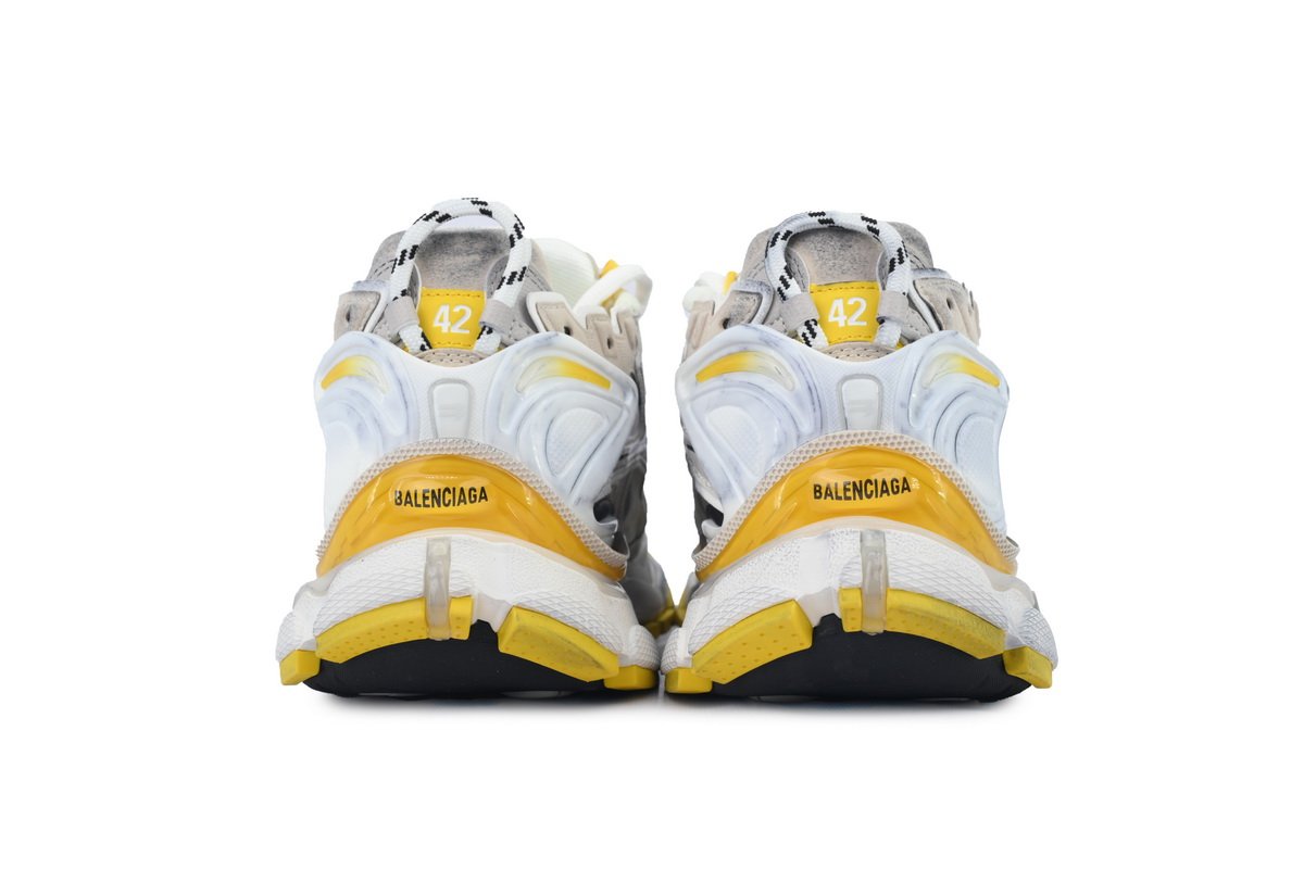 PK God Batch Balenciaga Runner Sneaker 'White Yellow' 772767 W3RNY 9170 - Image 3