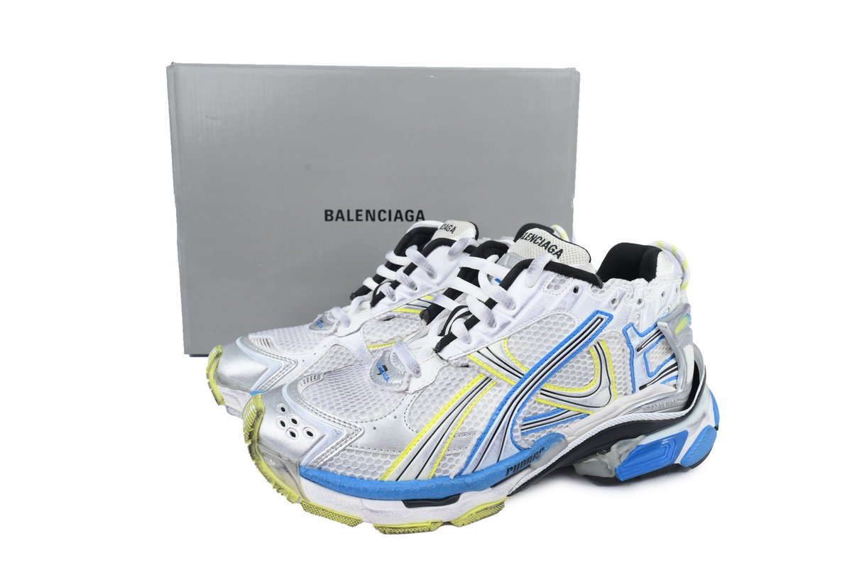 PK God Batch Balenciaga Runner Sneaker 'White Yellow Blue' 772774 W3RMU 9074 - Image 12