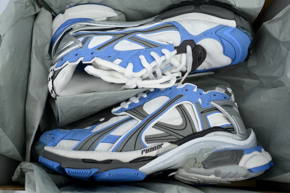 PK God Batch Balenciaga Runner Sneaker 'Worn-Out - Blue Grey' 772774 W3RNY 4912 - Image 10
