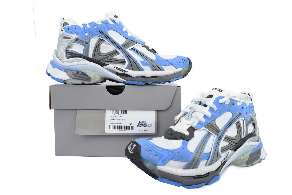 PK God Batch Balenciaga Runner Sneaker 'Worn-Out - Blue Grey' 772774 W3RNY 4912 - Image 11