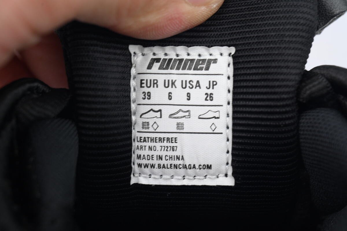 PK God Batch Balenciaga Runner Sneaker All Black 772767 W3RNY 0135 - Image 9