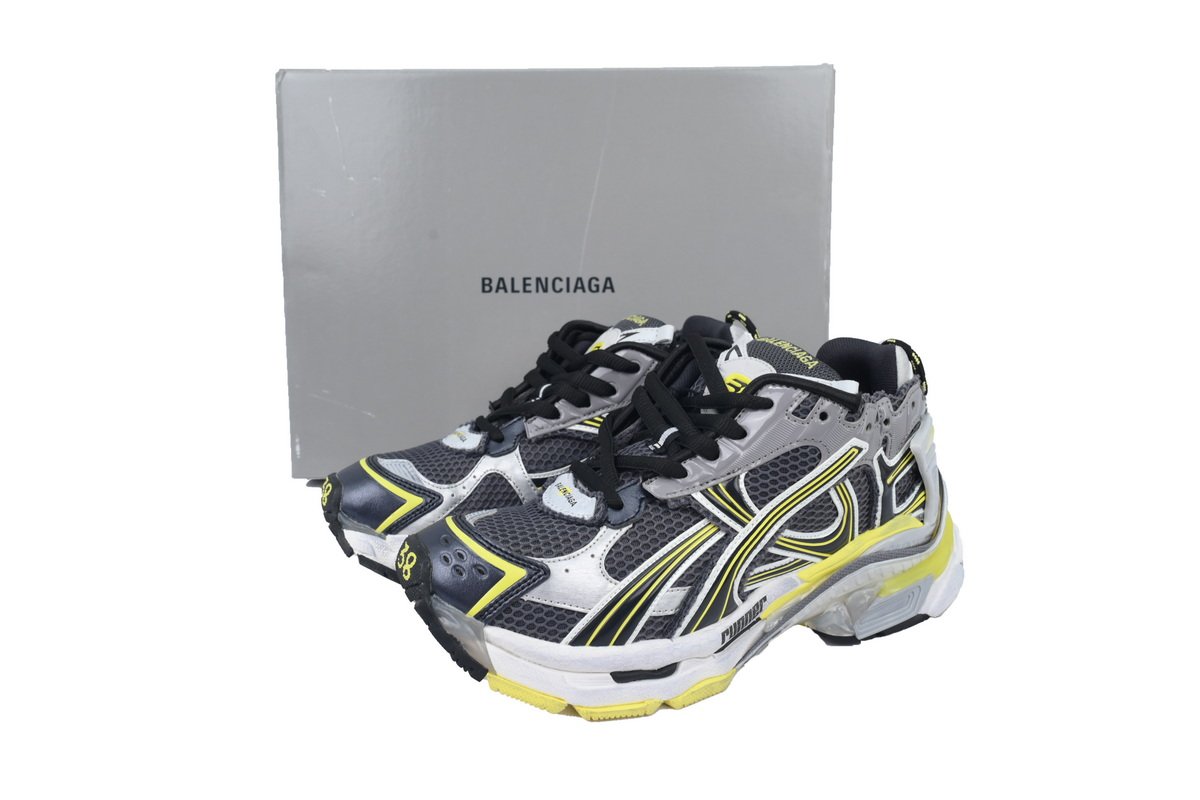 PK God Batch Balenciaga Runner Sneaker Grey Black Yellow 772767 W3RMU 1279 - Image 12