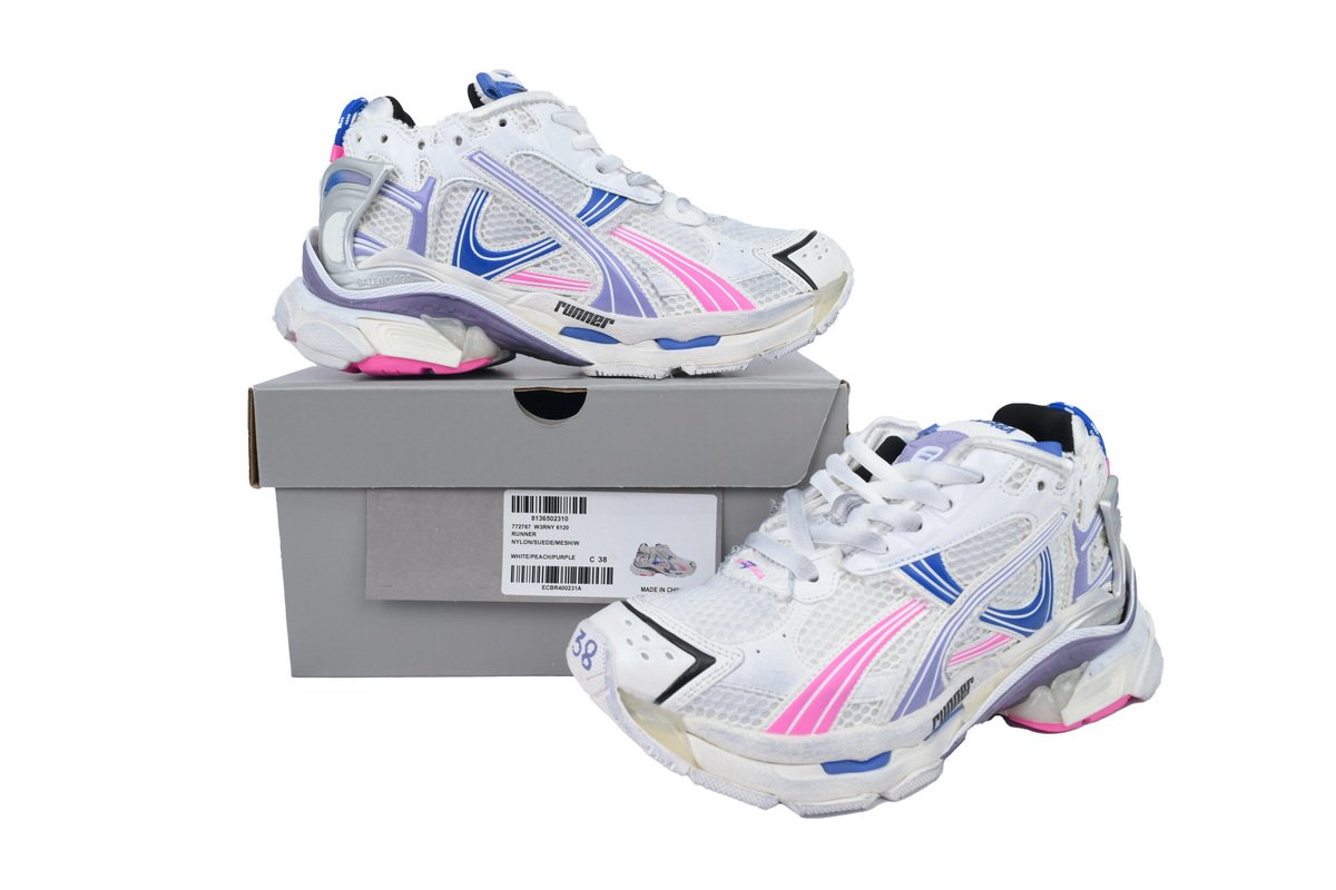 PK God Batch Balenciaga Runner Sneaker Purple Blue Powder 772767 W3RNY 6120 - Image 11