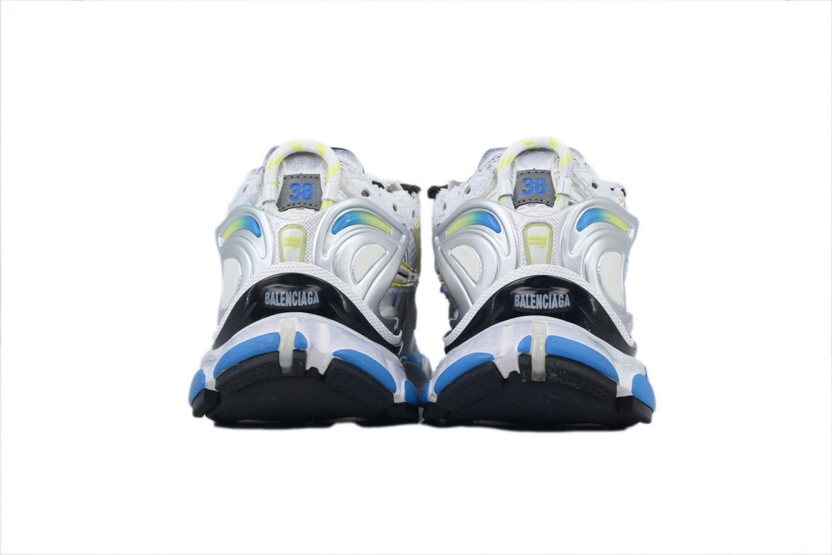 PK God Batch Balenciaga Runner Sneaker White Blue Yellow 772767 W3RNY 0213 - Image 3