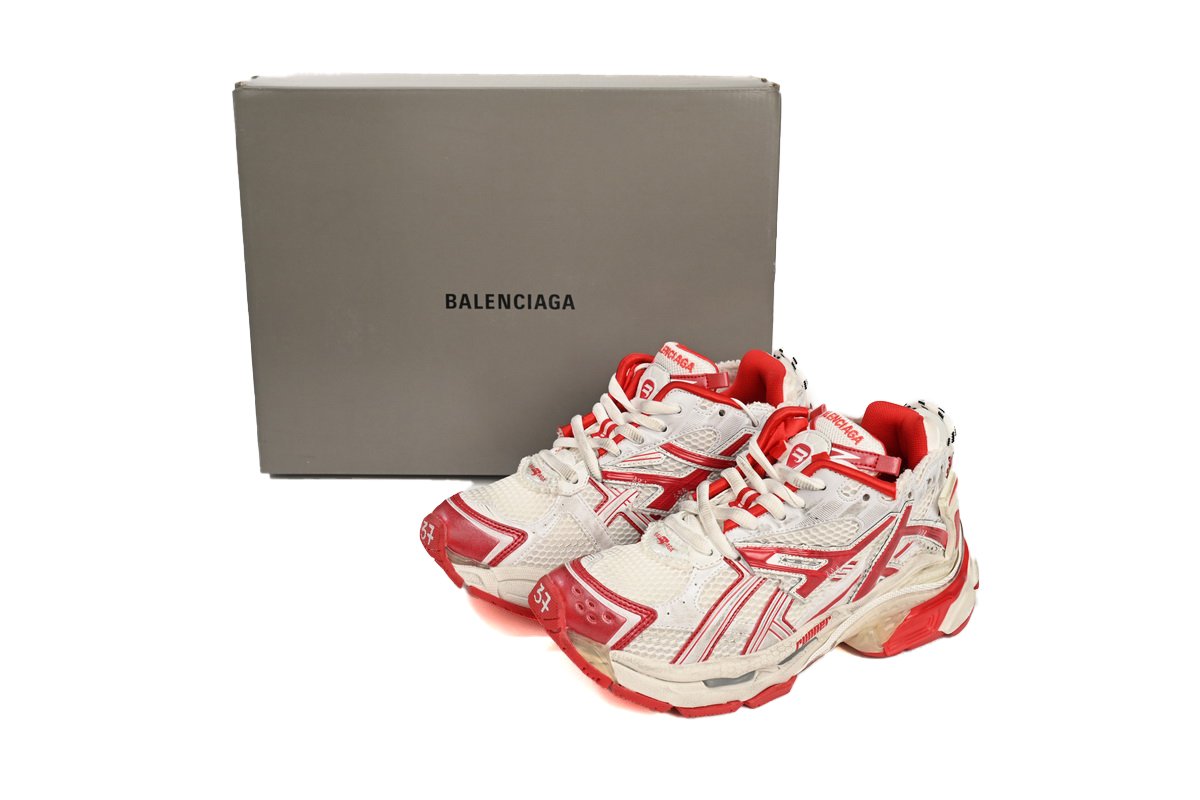PK God Batch Balenciaga Runner White Red 677402 W3RB2 9060 - Image 14