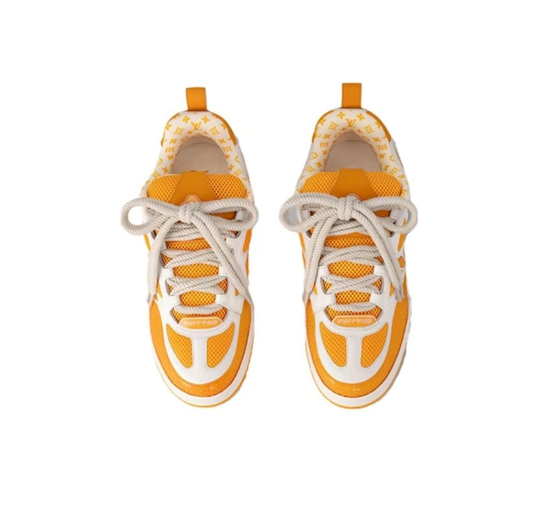 PK God Batch Louis Vuitton LV Skate Sneaker Yellow White - Image 3