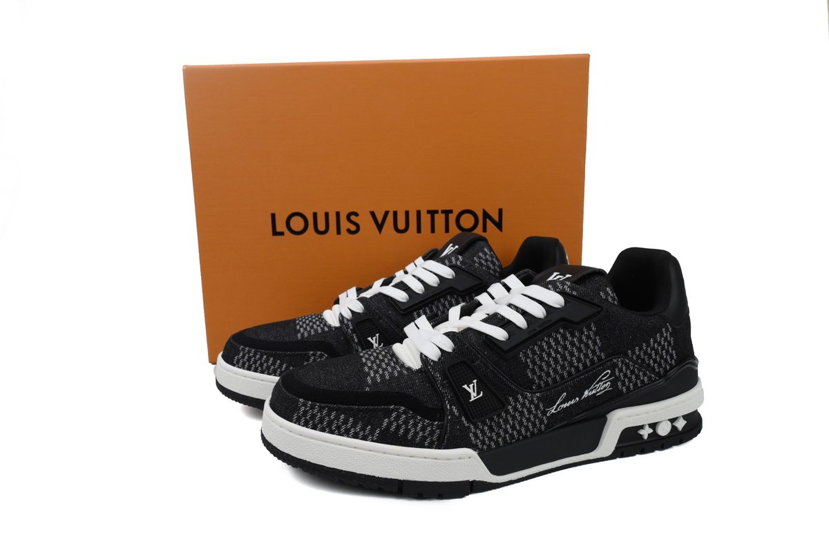 PK God Batch Louis Vuitton LV Trainer Black Damier 3D Denim 1AD6DX - Image 12