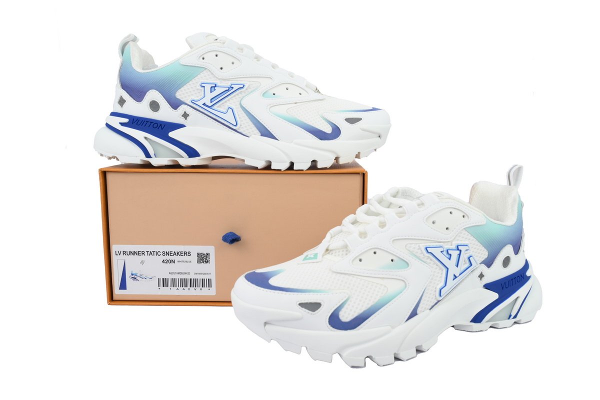 PK God Batch Louis Vuitton Run Tatic White Blue - Image 7