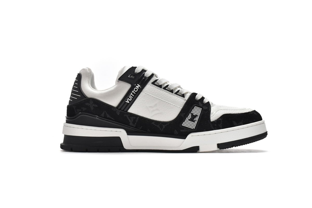 PK God Batch LOUIS VUITTON Trainer Black And White Cloth Cover VL1202 - Image 2