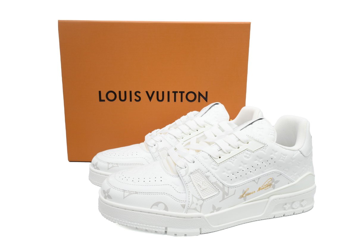 PK God Batch Louis Vuitton Trainer Sneaker All Alligator Leather White - Image 11