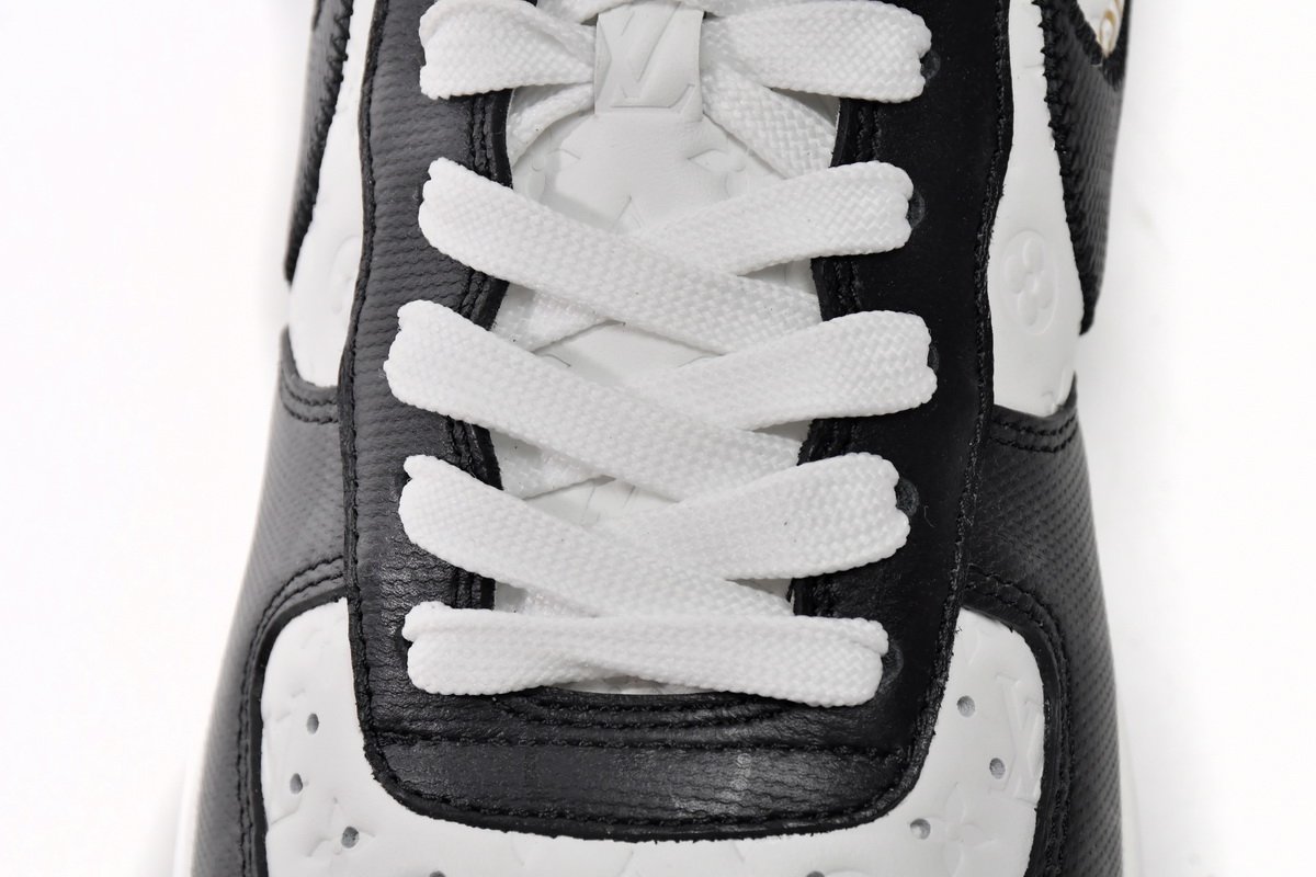 PK God Batch LOUIS VUITTON x Nike Air Force 1 Black White 7108-8 - Image 9