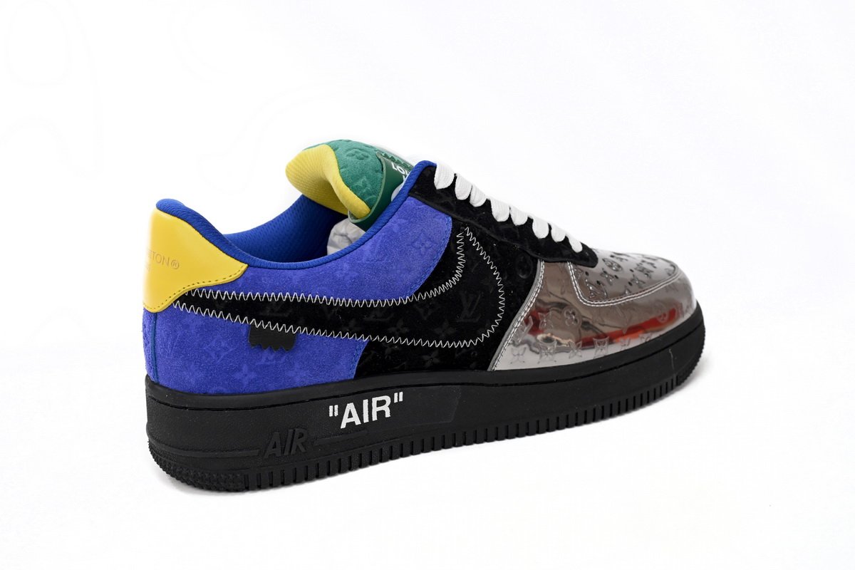 PK God Batch LOUIS VUITTON x Nike Air Force 1 Silver Yellow 1A9VCH - Image 3