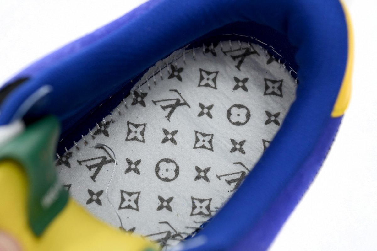 PK God Batch LOUIS VUITTON x Nike Air Force 1 Silver Yellow 1A9VCH - Image 10