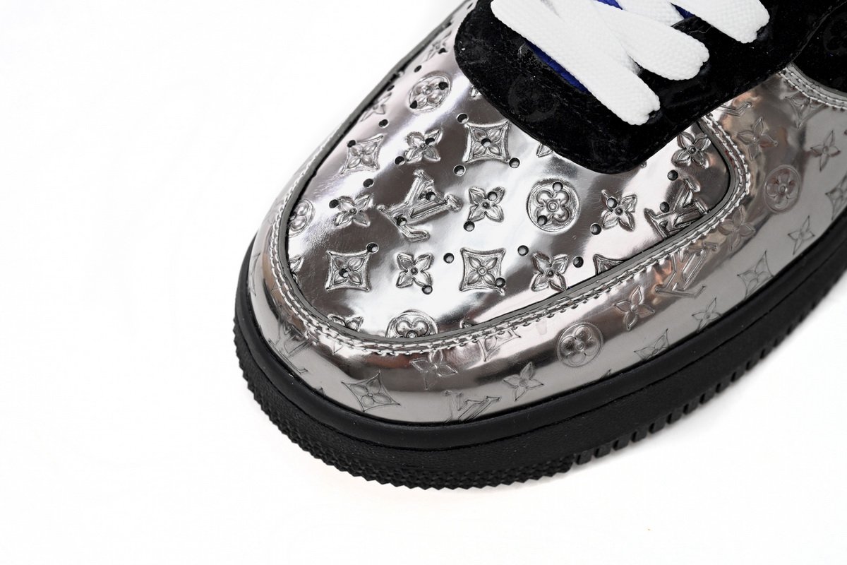 PK God Batch LOUIS VUITTON x Nike Air Force 1 Silver Yellow 1A9VCH - Image 8