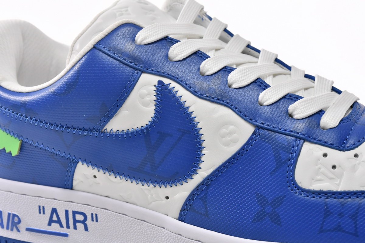 PK God Batch LOUIS VUITTON x Nike Air Force 1 White Blue 7108-5 - Image 11