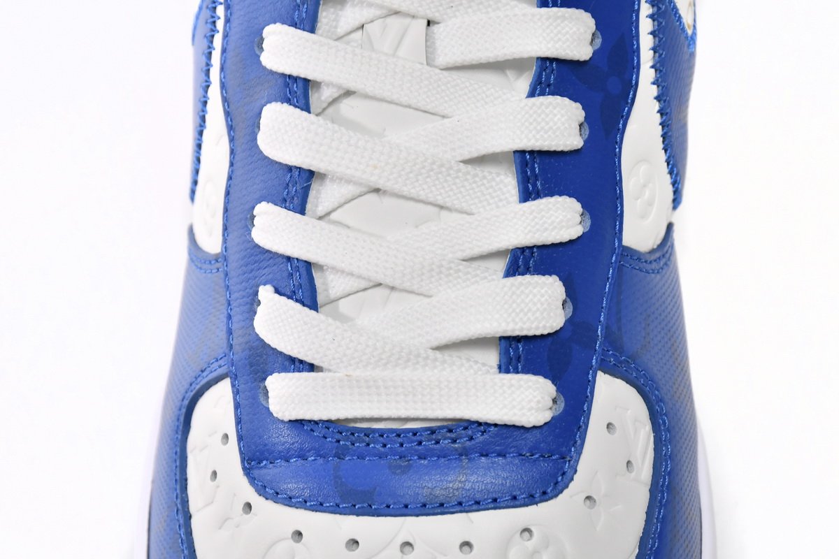 PK God Batch LOUIS VUITTON x Nike Air Force 1 White Blue 7108-5 - Image 9