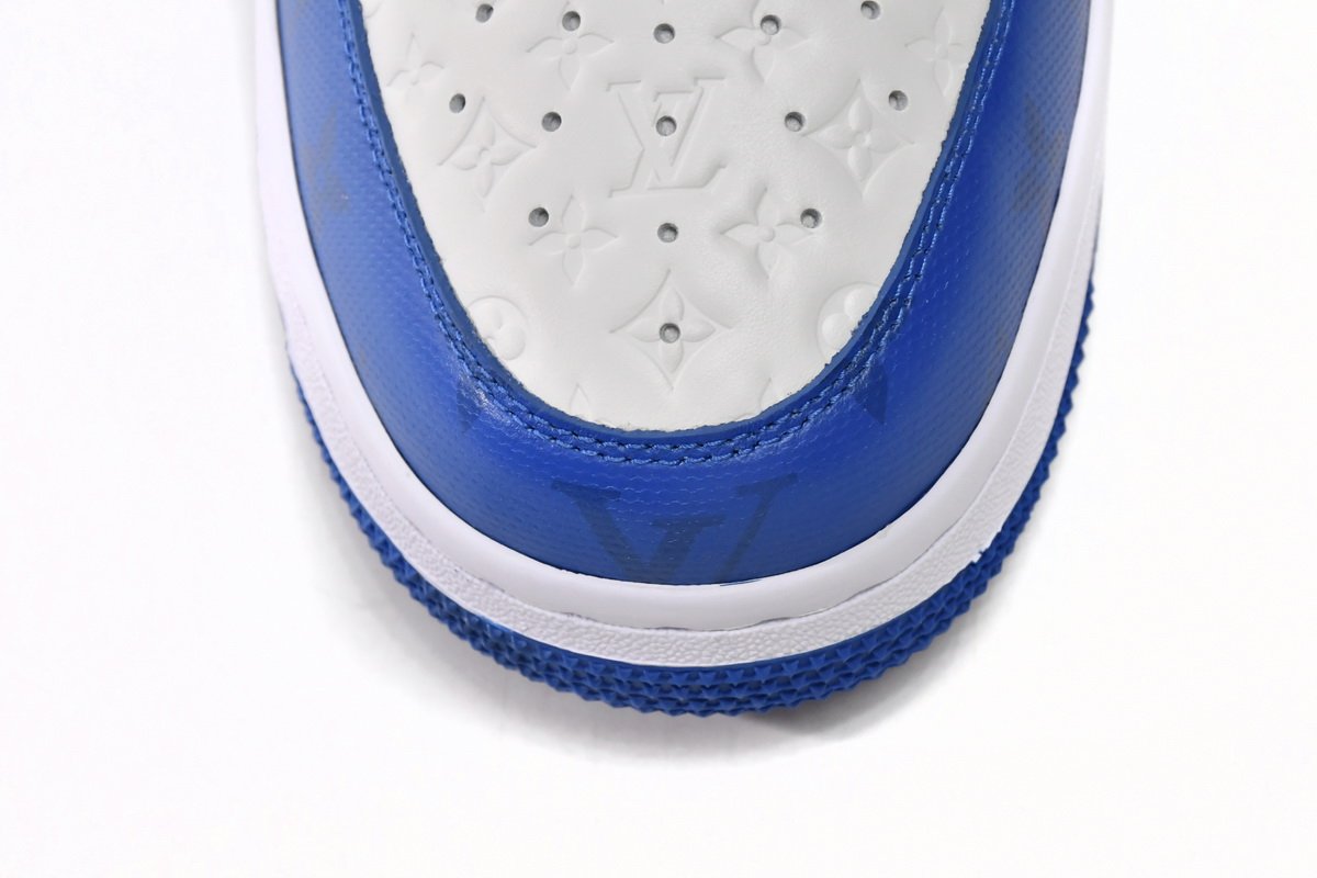 PK God Batch LOUIS VUITTON x Nike Air Force 1 White Blue 7108-5 - Image 10
