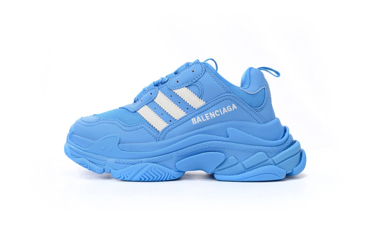 Pkstockx Adidas x Balenciaga Triple S Blue And White Bars