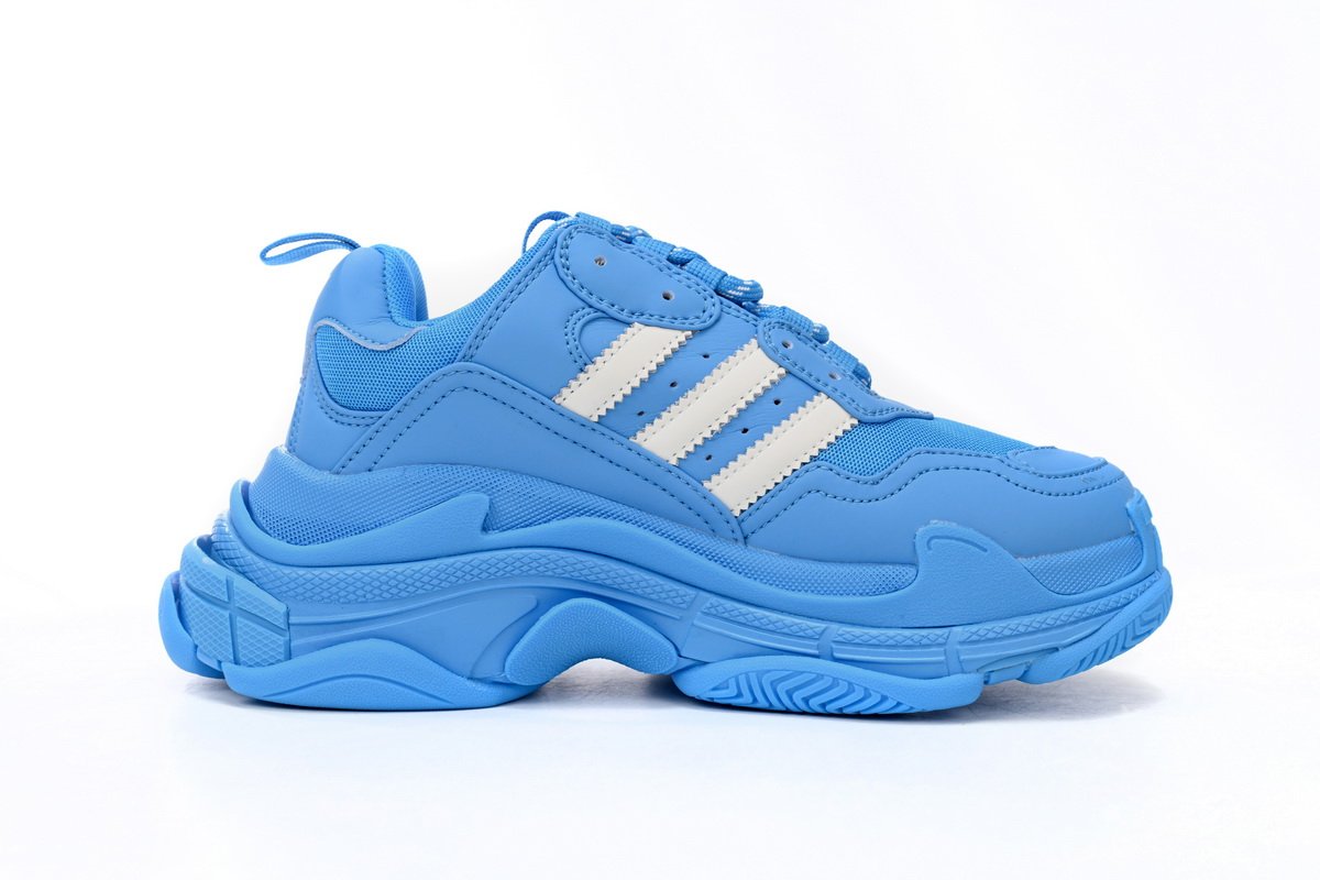 Pkstockx Adidas x Balenciaga Triple S Blue And White Bars - Image 2