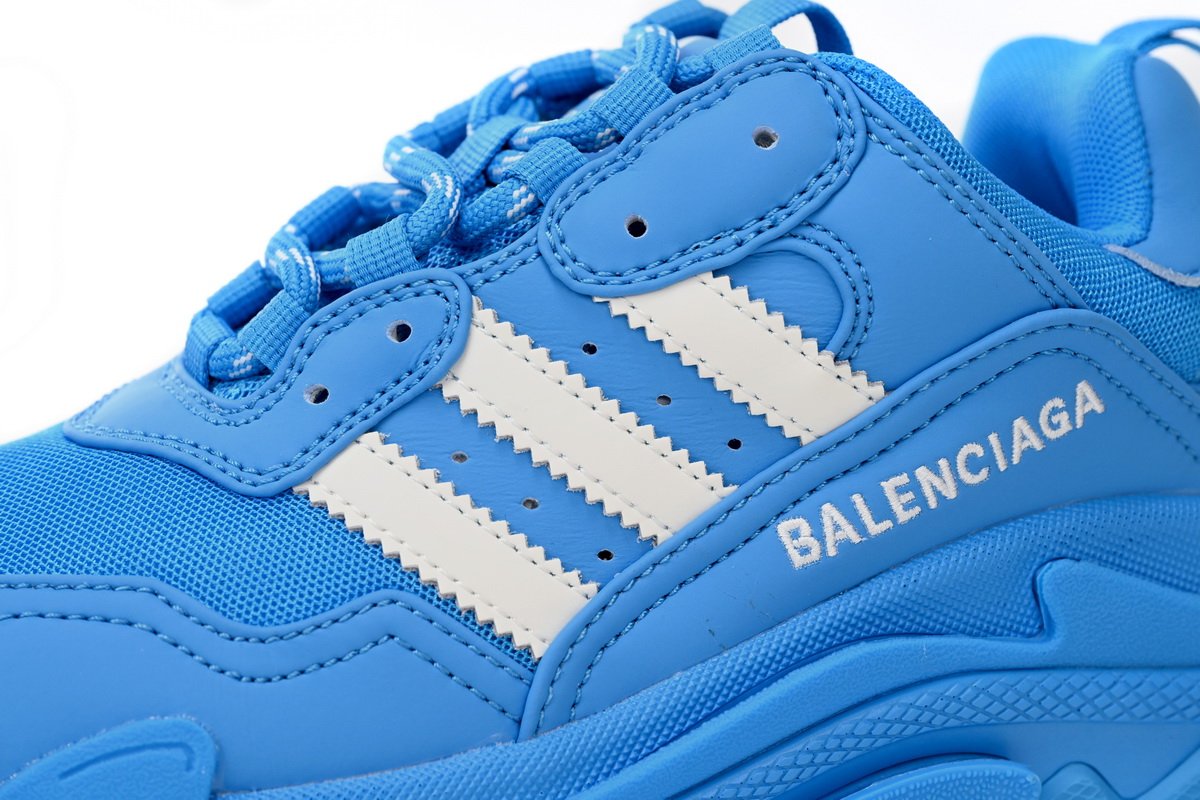 Pkstockx Adidas x Balenciaga Triple S Blue And White Bars - Image 7