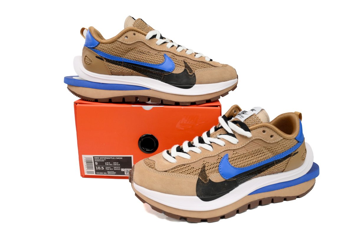PKstockx Sacai x Nike VaporWaffle Sesame Brown Blue Black CV1363-201 - Image 11
