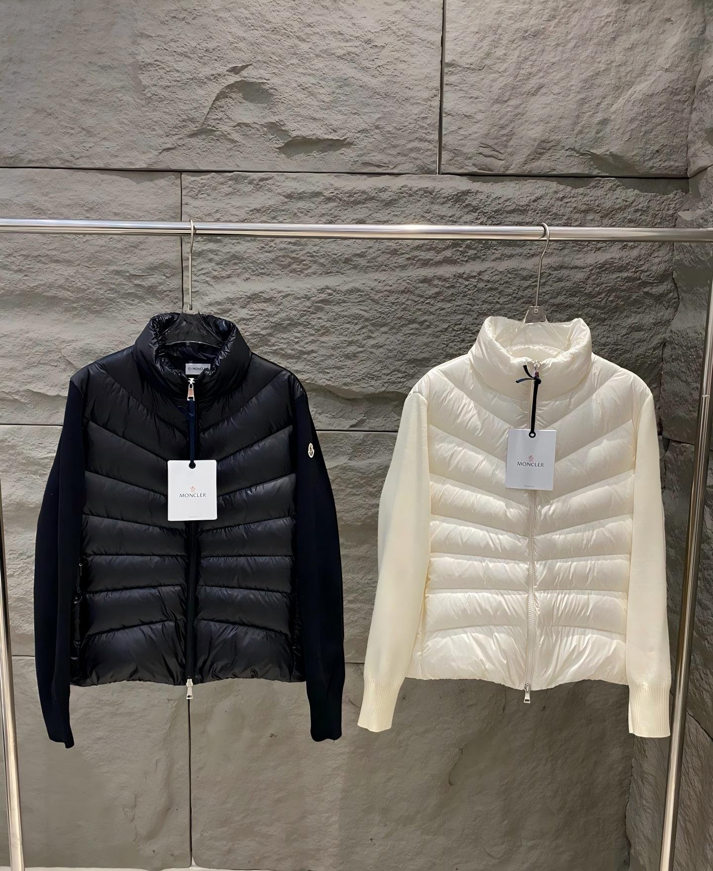 Nordstrom Moncler Quilted Nylon & Wool Knit Cardigan D80219 - Image 2